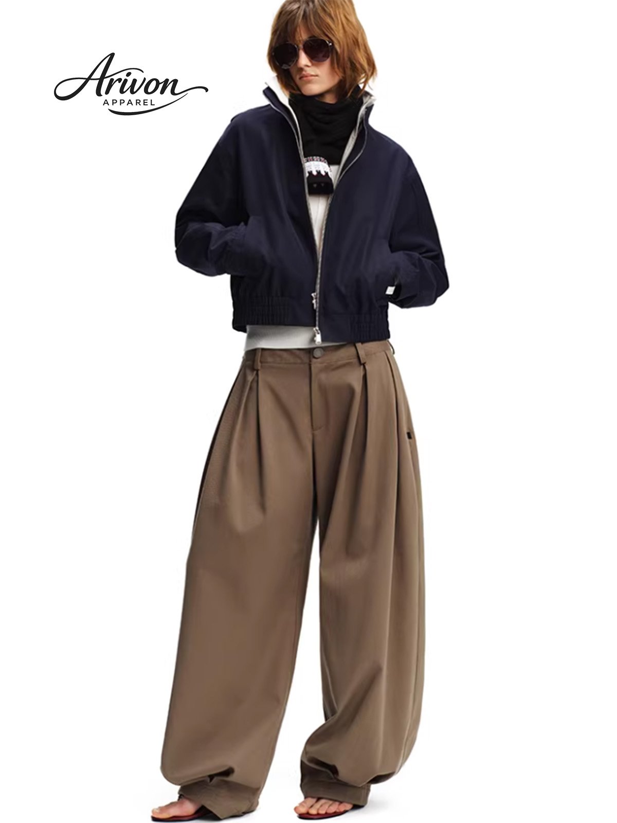 15logo Drape Flow Pleated Balloon Pants - Image 1