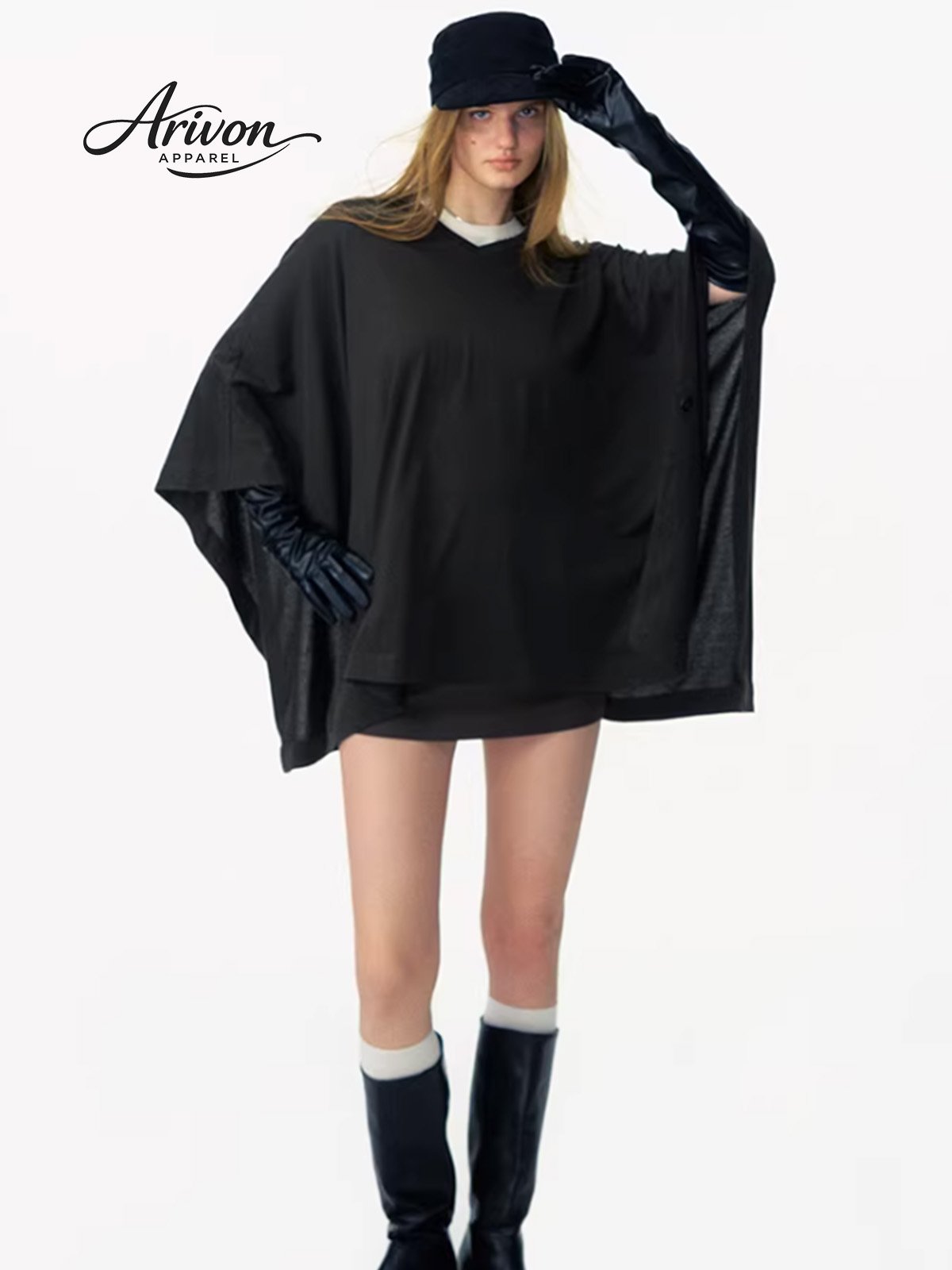 22logo Minimal Muse V-Neck Cape Tee - Image 1