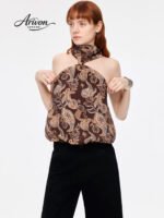 Golden Paisley Halter Camisole