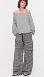 Lazy Check Relaxed Wide-Leg Trousers - Image 2